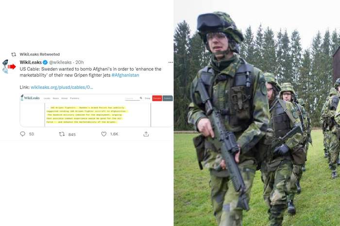 Tweet Wikileaks tentang rencana Swedia bom Afghanistan - Angkatan Bersenjata Afghanistan