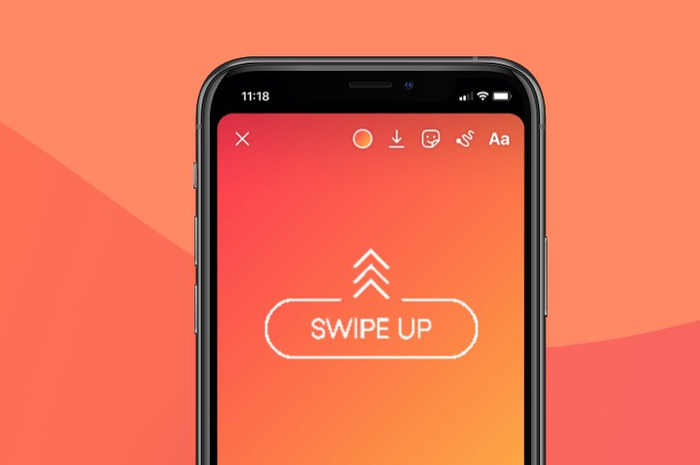 Ilustrasi fitur Swipe Up di Instagram Story