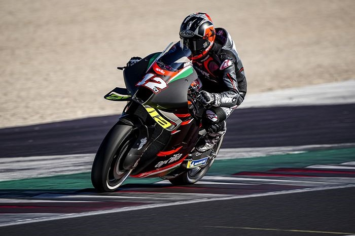 Maverick Vinales saat jajal motor baru MotoGP Aprilia, RS-GP.