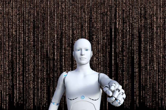 Ilustrasi robot berbentuk manusia