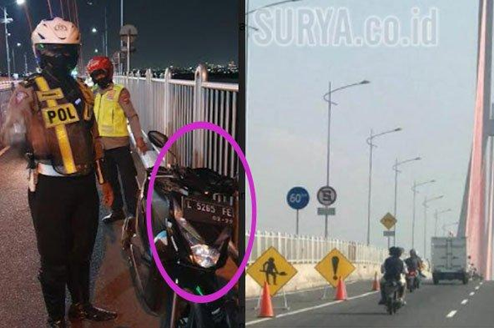 Honda BeAT misterius terparkir dengan surat wasiat, diduga seorang oknum anggota TNI terjun ke laut dari jembatan Suramadu.