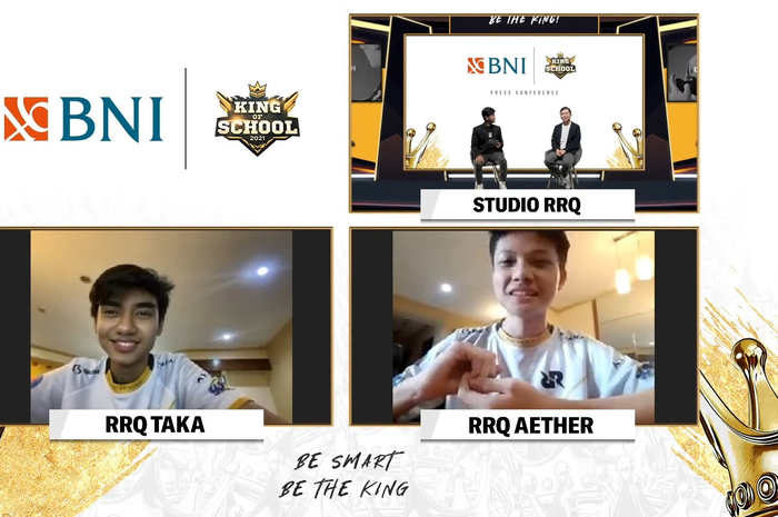 Konferensi pers virtual turnamen esports BNI King of School 2021 yang akan diadakan oleh RRQ untuk pelajar SMA/SMK sederajat.