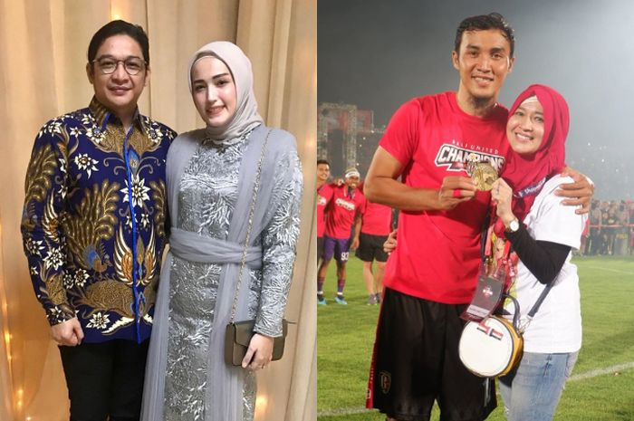 Okie Agustina bersama suami, Gunawan Dwi Cahyo, dan Pasha Ungu bersama istri, Adelia Wilhelmina.