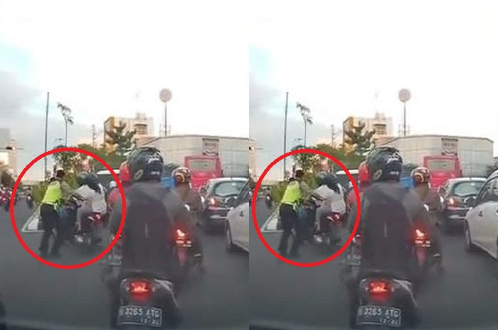 Pemotor yang didorong anggota polisi sempat viral, begini kelanjutannya.