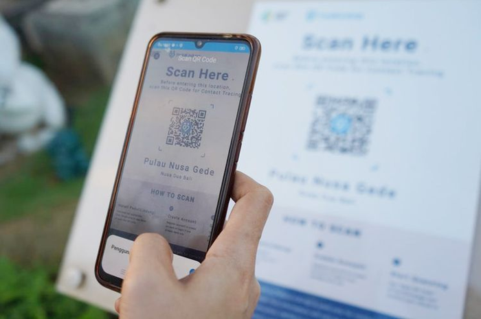 Ilustrasi fitur scan di PeduliLindungi
