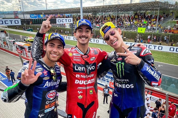Update klasemen sementara MotoGP 2021 setelah MotoGP San Marino 2021, Francesco Bagnaia terus kejar poin Fabio Quartararo.