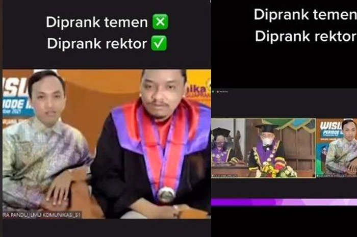 Mahasiswa di prank rektor saat wisuda online sampai panik.