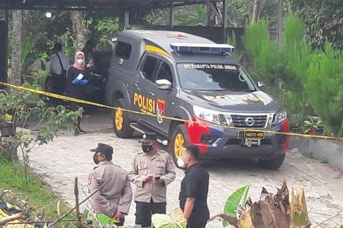 TKP pembunuhan ibu dan anak di Kampung Ciseuti, Kecamatan Jalan Cagak, Kabupaten Subang, Jawa Barat.