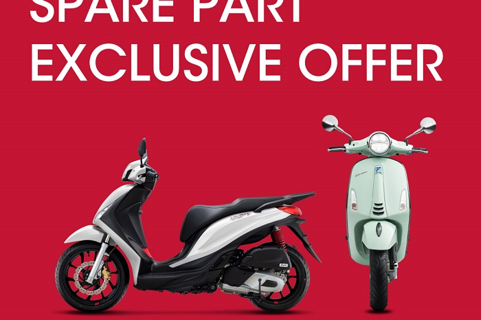 Enak banget, beli spare part motor Piaggio dan Vespa di bengkel resmi langsung dapat diskon, lumayan banget nih.