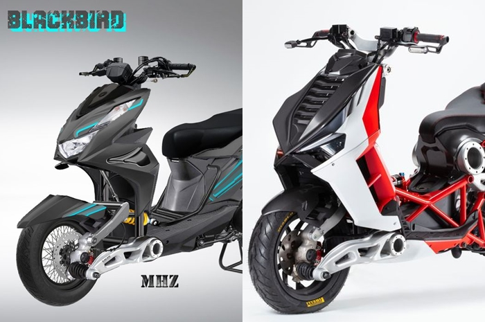Ilustrasi Honda BeAT hasil digimod dan Italjet Dragster.