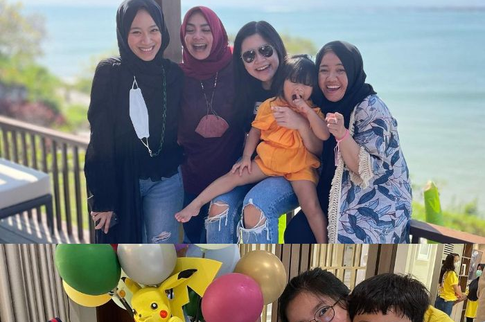 Clairine Nathania diboyong Rieta Amilia saat liburan dan dekat juga dengan Rafathar