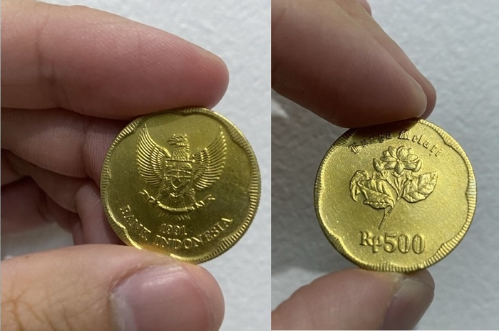 Uang koin atau uang logam Rp 500 gambar bunga melati yang dihargai mahal