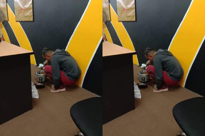 Pria ini kepergok atasa masa nasi di kantor padahal baru gajian