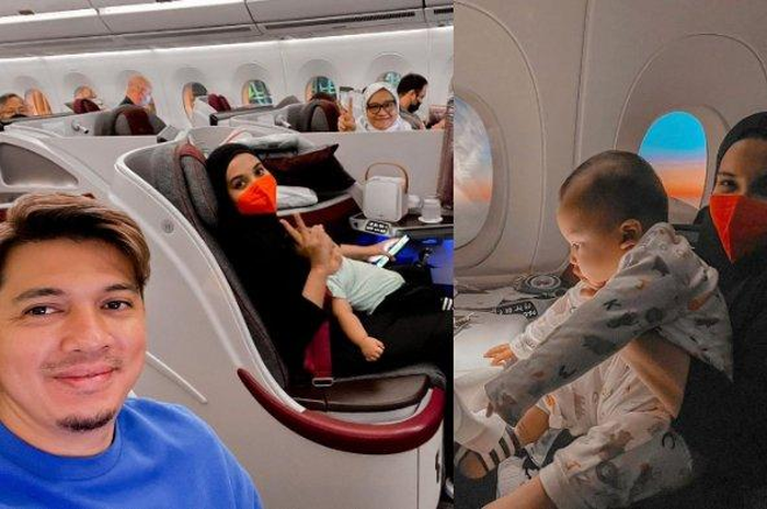 Ukkasya naik pesawat bersama Zaskia Sungkar dan Irwansyah
