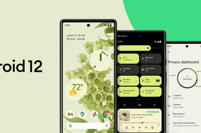 Ilustrasi Android 12 dan sejumlah fitur barunya
