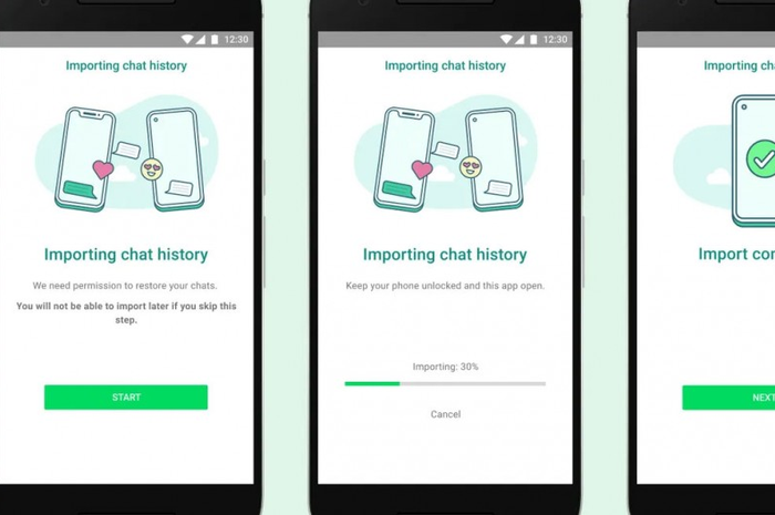 Ilustrasi transfer chat Whatsapp dari iOS ke Android