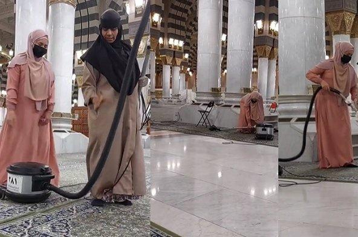 Yatt Hamzah mengunggah video saat jadi cleaning service Masjid Nabawi