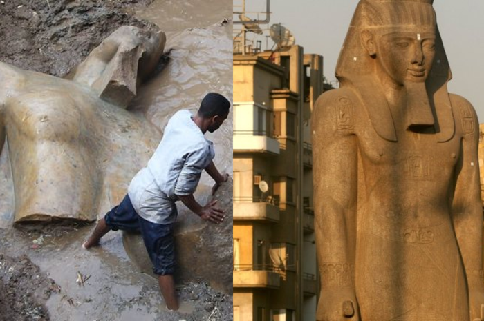 Patung raksasa Firaun Ramses II ditemukan di daerah kumuh Kairo