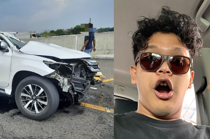 Sosok Tubagus Joddy (kanan) yang jadi sopir Mitsubishi Pajero Sport milik Vanessa Angel.