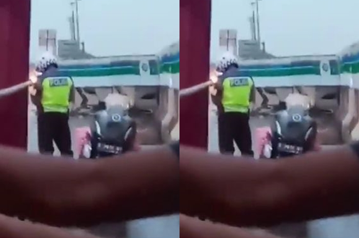 Oknum polisi minta sekarung bawang saat tilang sopir.
