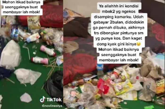 Video kamar kos dipenuhi tumpukan sampah