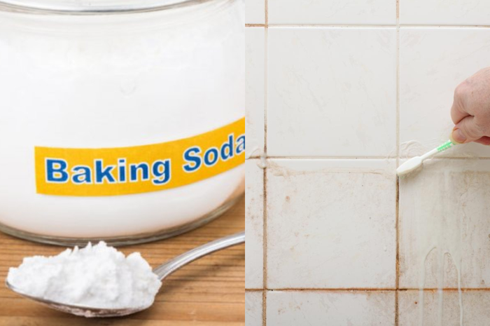Membersihkan nat keramik dengan campuran baking soda. Mau coba?