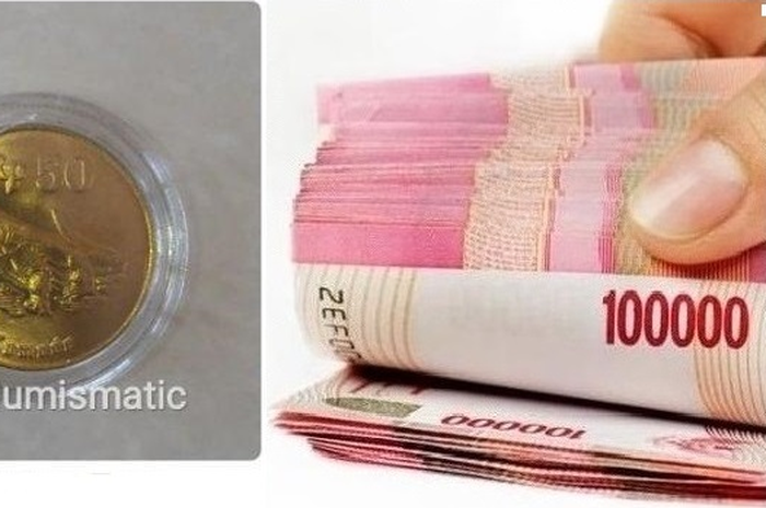 Uang logam atau uang koin Rp 50 dihargai Rp 2,3 juta