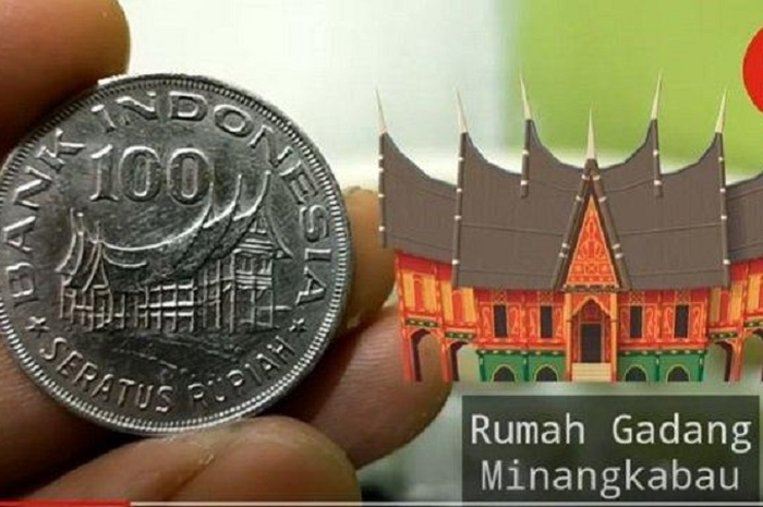 Jangan dibuang atau dijadikan kerokan uang koin Rp 100 gambar rumah gadang, berani dibeli kolektor jutaan rupiah.