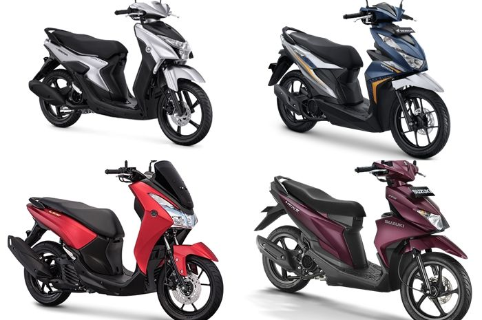 Ilustrasi motor matic baru 110-125 cc termasuk Honda BeAT.