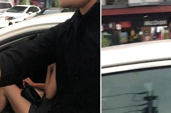 Wanita buntuti mobil suami yang diduga selingkuh