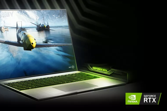 Ilustrasi GPU Nvidia GeForce RTX di laptop gaming