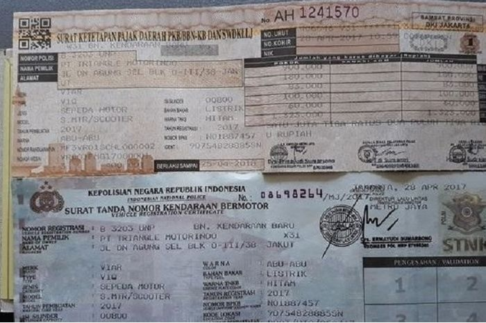 Setiap bayar pajak kolom pengesahan di STNK wajib dicap atau disahkan setiap tahun