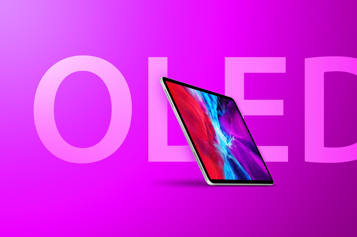 Ilustrasi iPad dengan layar OLED