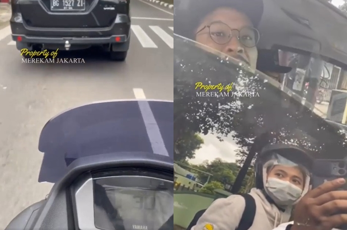 Pemotor ngamuk gara-gara kena abu sopir mobil, segini denda merokok sambil berkendara.