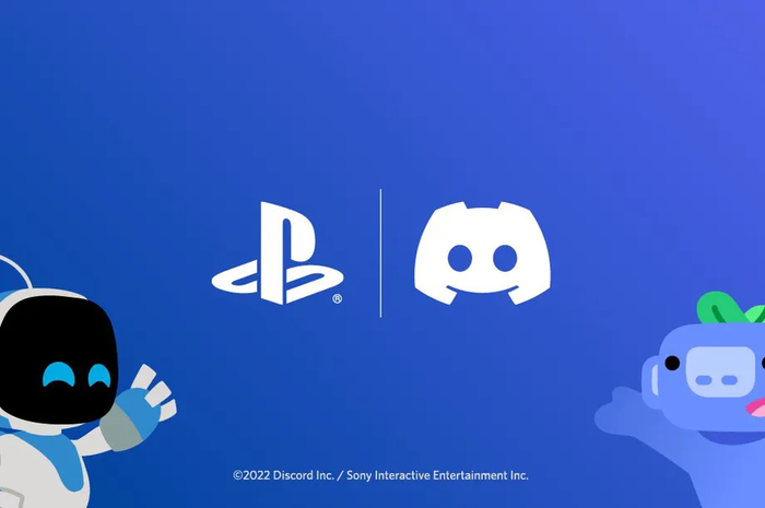 Ilustrasi logo Discord dan PS Network