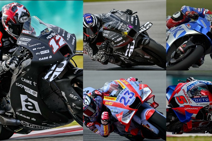 5 pembalap MotoGP, Maverick Vinales, Aleix Espargaro, Alex Rins, Enea Bastianini dan Johann Zarco bikin kejutan tes pramusim MotoGP Sepang Malaysia