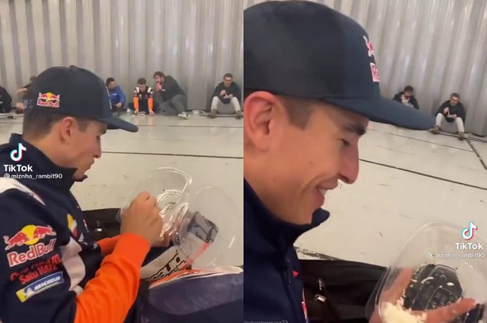 Video pembalap MotoGP, Marc Marquez makan nasi kotak bikin heboh netizen Indonesia, simak fakta sebenarnya.