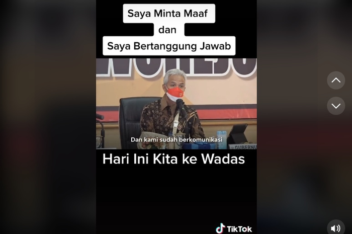 Video klarifikasi Ganjar Pranowo di TikTok terkait kasus Wadas