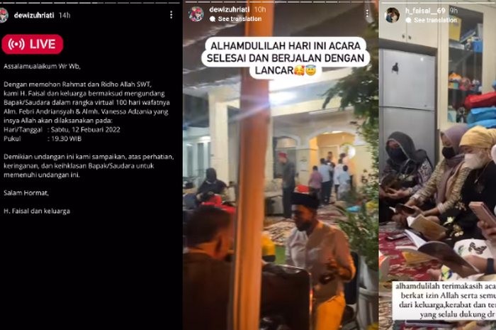 Potret acara 100 harian Vanessa Angel yang digelar oleh keluarga H. Faisal.