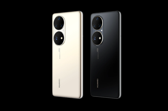 Huawei P50 Pro di Indonesia hadir dalam varian warna Cocoa Gold (kiri) dan Golden Black (kanan)