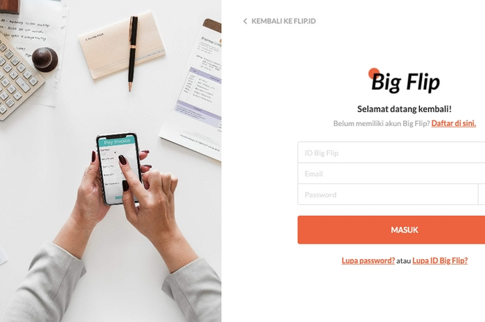 Ilustrasi tampilan Fitur Big Flip