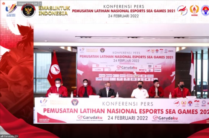 Acara konferensi pers pengumuman elatih dan atlet di pelatnas SEA Games 2021