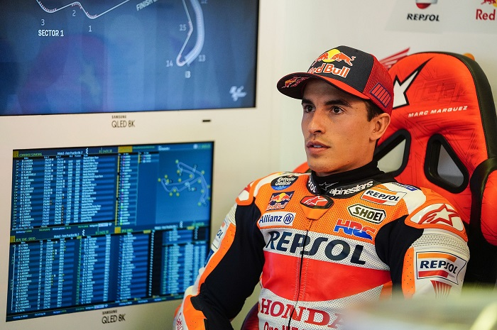 Marc Marquez kembali alami gangguan penglihatan ganda