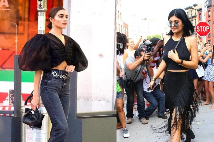 Inspirasi pakai crop top ala artis luar negeri.