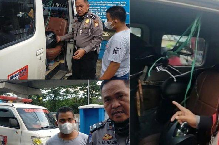 Bukannya pasien, ambulans di Maros nekat angkut motor bodong tanpa STNK dan BPKB, bunyikan sirine hingga keciduk polisi.