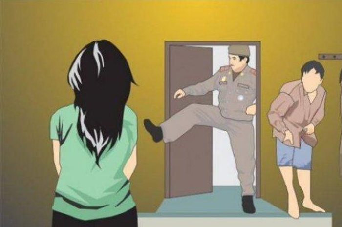 Ilustrasi perselingkuhan istri polisi dengan rekan kerja sang suami.