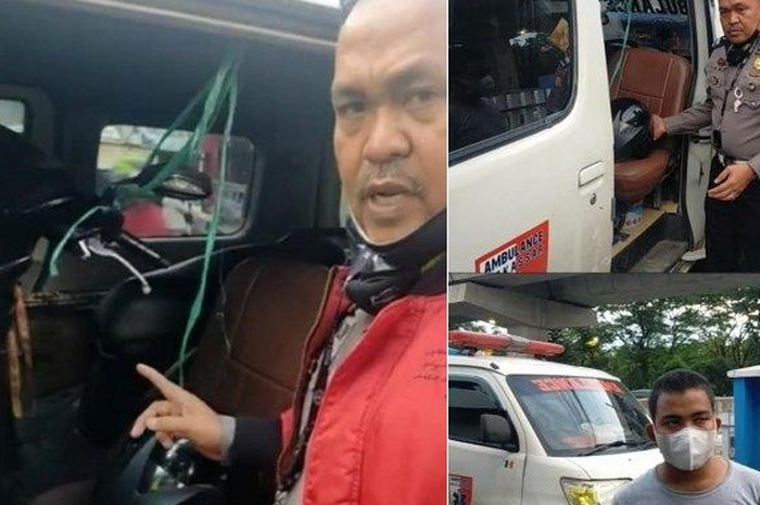 H. Nazir tunjukkan ambulans yang membawa barang terlarang motor bodong
