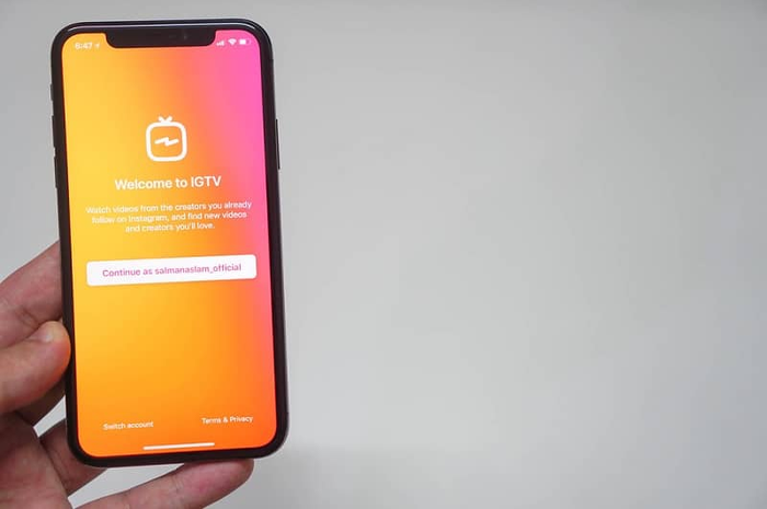 Aplikasi IGTV di iOS
