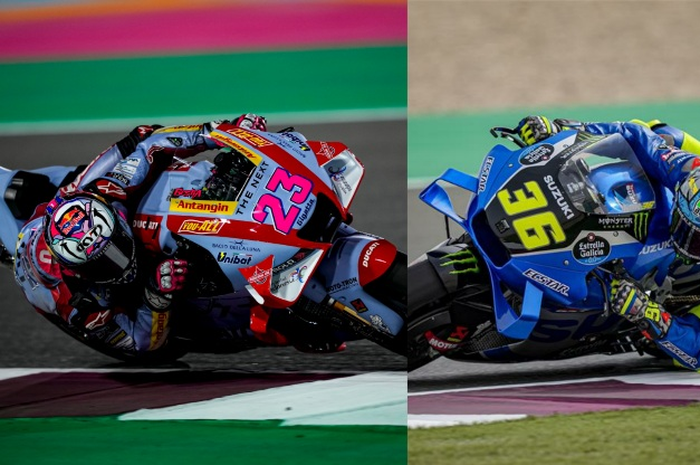 Dua pembalap MotoGP Enea Bastianini (kiri) dan Joan Mir (kanan) bikin rekor MotoGP Qatar 2022 yang gak banyak orang ngeh