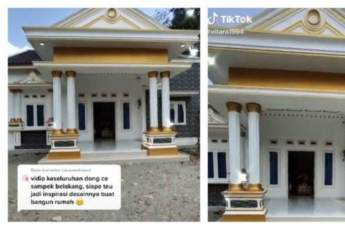 Viral TKW pulang kerja di Taiwan bisa bangun rumah mewah bernuansa emas di kampung
